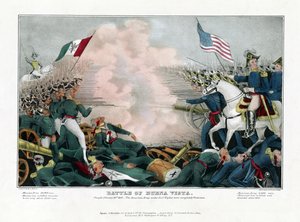 1847年2月23日戦ったブエナビスタの戦い、テイラー将軍の下のアメリカ軍は完全に勝利しました 作： American School