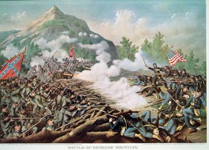 1864年6月27日、ジョージア州ケネソー・マウンテンの戦い、Kurz & Allisonの刻印 作： American School