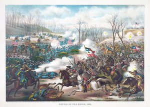 エンドウ豆の尾根、アーカンソー、パブの戦い。クルツとアリソン、1889年 作： American School