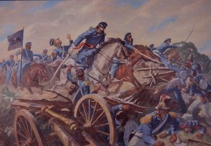 米墨戦争「レサカ・デ・ラ・パルマの戦い」（水彩・紙