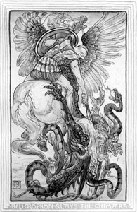 Bellepheron Slays the Chimeara、 『The Wonder-Book for Girls and Boys』（ナサニエルホーソーン作、1852年） 作： American School