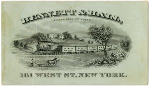 ベネット＆ホールトレードカード[recto]、1882（刻まれたリトグラフ[trade card]） 作： American School