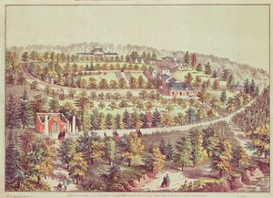 マウントバーノンの鳥瞰図、1859 作： American School