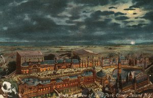 ルナパークの鳥瞰図、ニューヨーク州コニーアイランド、1900年頃 作： American School