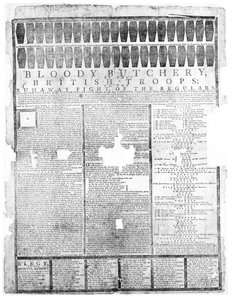 イギリス軍の血まみれの肉屋、セーラム1775（印刷） 作： American School