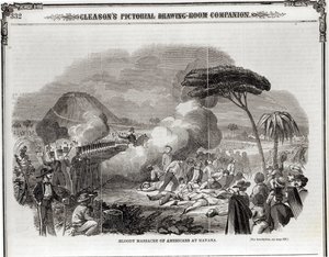 1851年9月のハバナでのアメリカ人の血まみれの虐殺 作： American School
