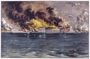 サムター要塞爆撃、チャールストンハーバー、1861年4月12日、13日、パブ。 1861 作： American School