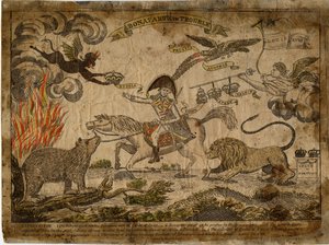 1815年に困ったボナパルト（手塗りの彫刻） 作： American School
