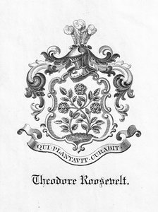 セオドア・ルーズベルト大統領のブックプレート（1858-1919）（印刷） 作： American School