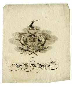ウィリアムアクステルデペイスター（1793-1856）のブックプレート、1840年頃 作： American School