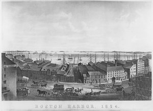 ボストン港、1854 作： American School