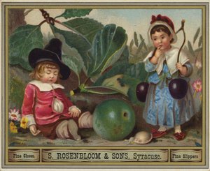 果物を食べ過ぎて眠っている少年 作： American School