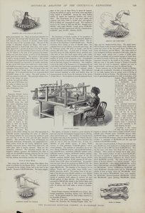 アメリカ・ペンシルバニア州フィラデルフィアで開催された百年記念博覧会のMachinery Hallでのブラジル産カイコの展示。 作： American School