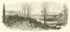 1865年3月の軍事鉄道橋 作： American School