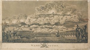 1814年8月24日、イギリスによるワシントンの燃焼、I。ライランド発行 作： American School