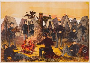 キャンプファイヤー（パブ） 1865年頃 カラーリトグラフ 作： American School