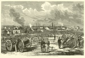 1863年11月、トーマス将軍本部の前で南軍の大砲を占領 作： American School