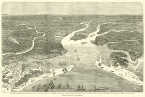 チャールストンとその周辺、1863年7月 作： American School