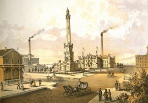 Chicago IllustratedのChicago Water Works、James W. Sheahanによる文学的な説明、Jevne＆Almini、シカゴ発行、1866-67 作： American School