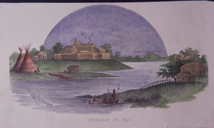 1831年のシカゴ、19世紀後半（カラー・エングレービング