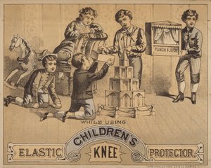 おもちゃで遊んで床にひざまずいて子供 作： American School