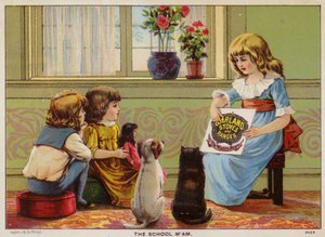 床に座っている子供 作： American School