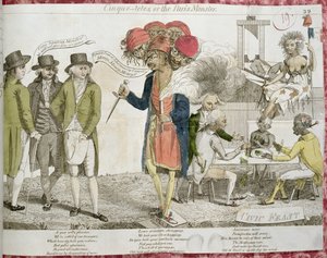 チンクエ=テットまたはパリの怪物、XYZ事件を風刺する漫画、1797 作： American School