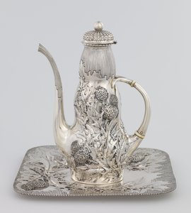 コーヒーポット、1891年（シルバー＆アイボリー） 作： American School