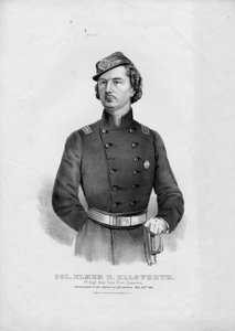 エルマーE.エルズワース大佐：第一Regtニューヨークファイヤーズーブ、パブ。 Currier＆Ives、1862年頃 作： American School
