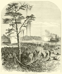 1864年4月、ポーター艦隊に対する南軍の陸上攻撃 作： American School
