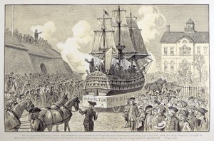 議会パレードとお祝い、c.1790 作： American School