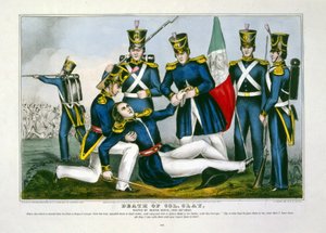 クレイ大佐の死、ブエナビスタの戦い、Feby.23d, 1847, pub.1847. 作： American School