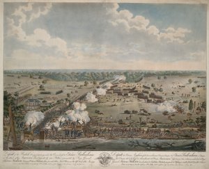 イギリス軍の敗北（ニューオーリンズの戦い）、パブ。1815年（手彩色彫刻 作： American School