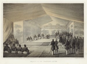 1853年7月14日、日本、久里浜大統領の手紙の配達 作： American School