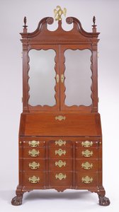 ボストンの机と本棚、1756-75（マホガニーとホワイトパイン）