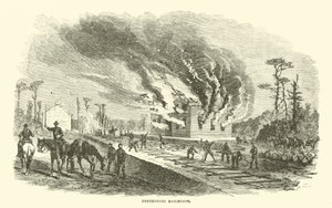 1863年4月、鉄道の破壊 作： American School
