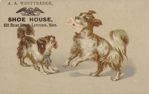 犬の口の中に文字を保持 作： American School