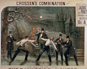 雪の決闘、ザバンカーズドーターのポスター、ジェイコブス＆プロクターオペラハウスでCrossens Combinationを主演