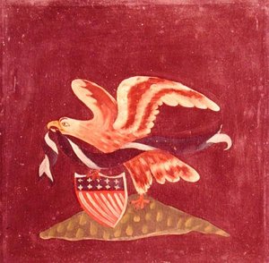 アメリカの盾を持つ鷲」1800～99年頃（油彩・キャンバス） 作： American School