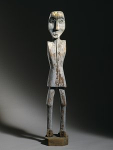 エフィジー・フィギュア、チペワ族、19世紀後半（木、鉄釘、顔料 作： American School