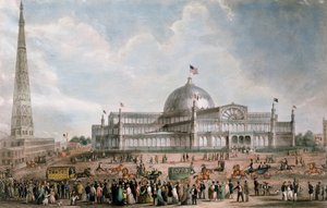 ニューヨーククリスタルパレスの外観、1853年 作： American School