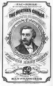 1871年「オーバーランドマンスリー」からのフランシスブレットハート（1836-1902）による「The Heathen Chinee」の原本の複製 作： American School