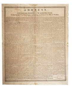 1796年9月17日、故ジョージ・ワシントン将軍の別れの挨拶