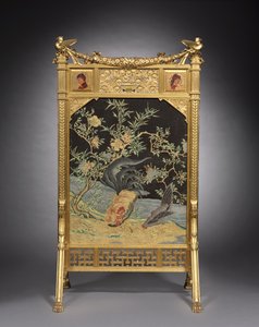 ファイヤースクリーン、ヘルターブラザーズ、c.1878-1880 作： American School