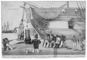 憲法にブロックヘッドを固定する、または古いアイアンサイドの鼻にいぼを置く、1832年 作： American School