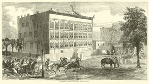 1864年8月、アーヴィング刑務所を襲撃するフォレストレイダー 作： American School