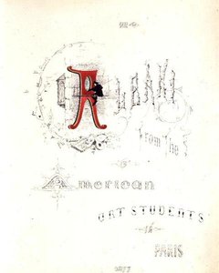 パリのアメリカ人美術学生からアルバーニに捧げられたアルバムの正面写真 作： アメリカの学校