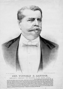 ウィンフィールド・S・ハンコック将軍：アメリカ大統領の民主党候補、パブ。 Currier＆Ives、1880年頃 作： American School