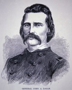 ジョン・アレクサンダー・ローガン将軍(1826-86) (エングレービング) 作： American School
