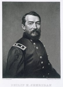ロバートE.ホワイトチャーチ（1814-c.1883）の写真から彫刻されたフィリップシェリダン将軍 作： American School